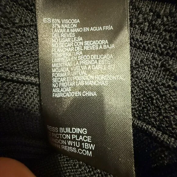 REISS Black Knit Midi Dress | Size US 6 (EU 38) - Picture 5 of 11